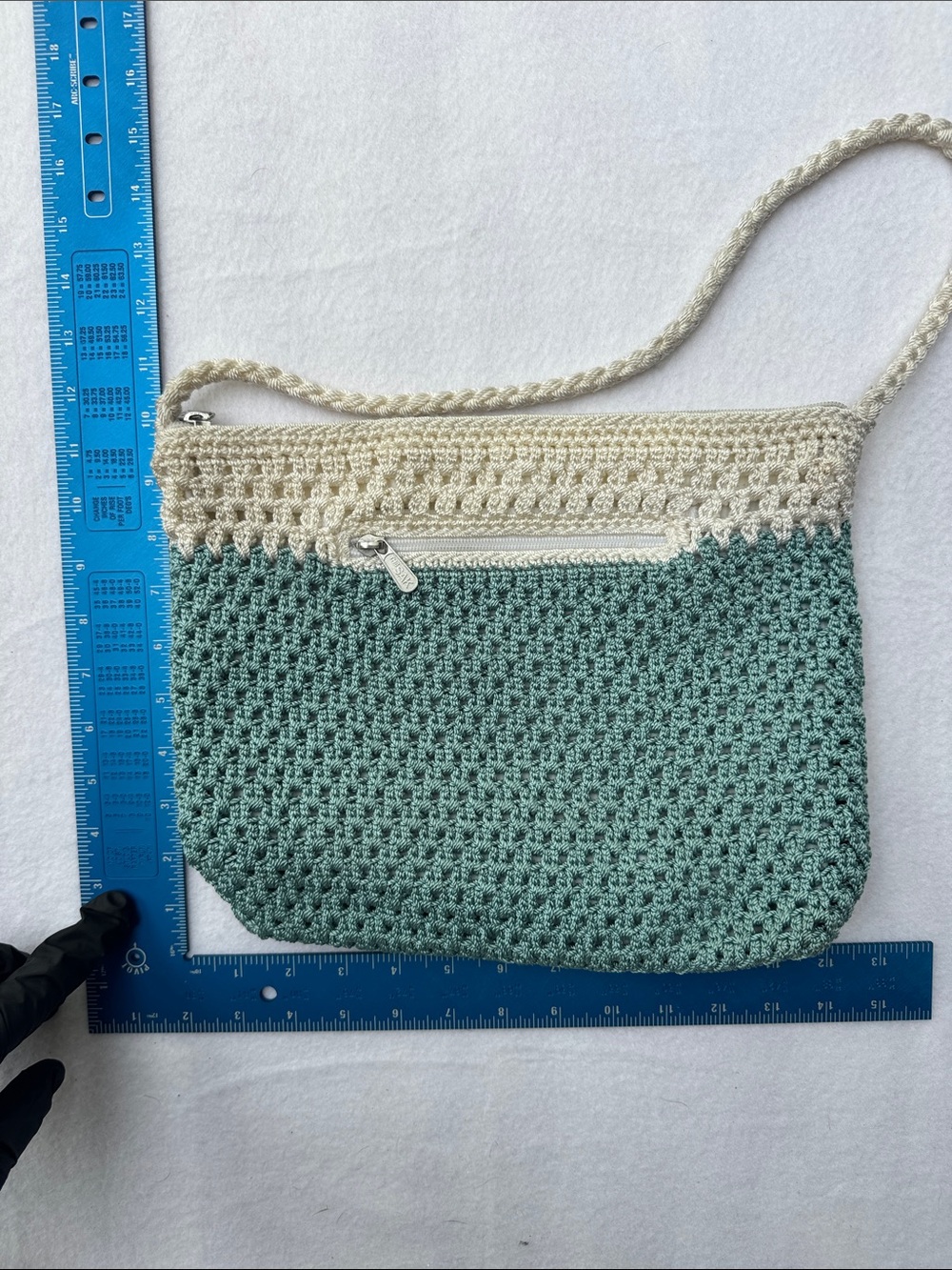The Sak Cream and Teal Hand-Crocheted Shoulder Bag - Picture 7 of 7